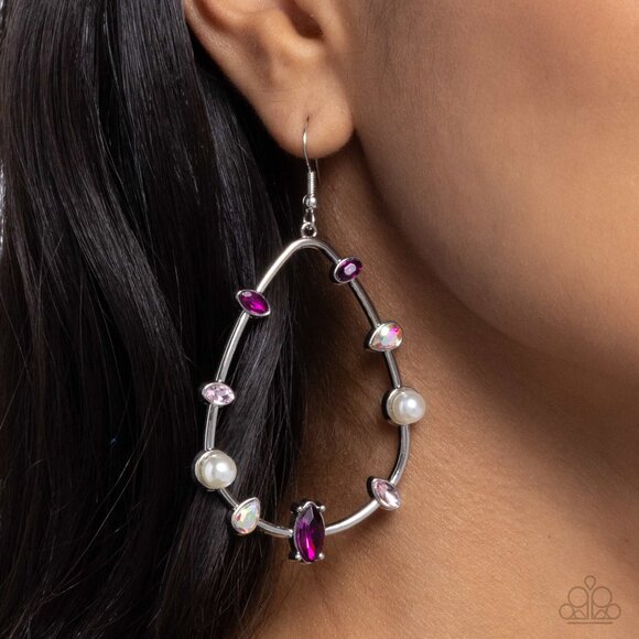 paparazzi Jewelry - Dazzling Diversity - Pink Earrings